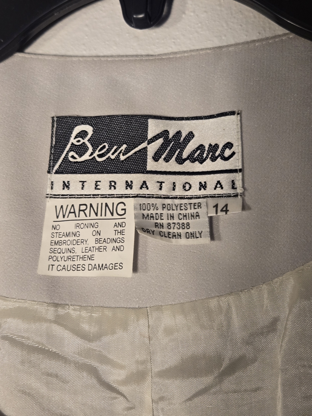 Beau Marc Light Gray Embroidered Women's Blazer Church Apparel - Picture 10 of 11